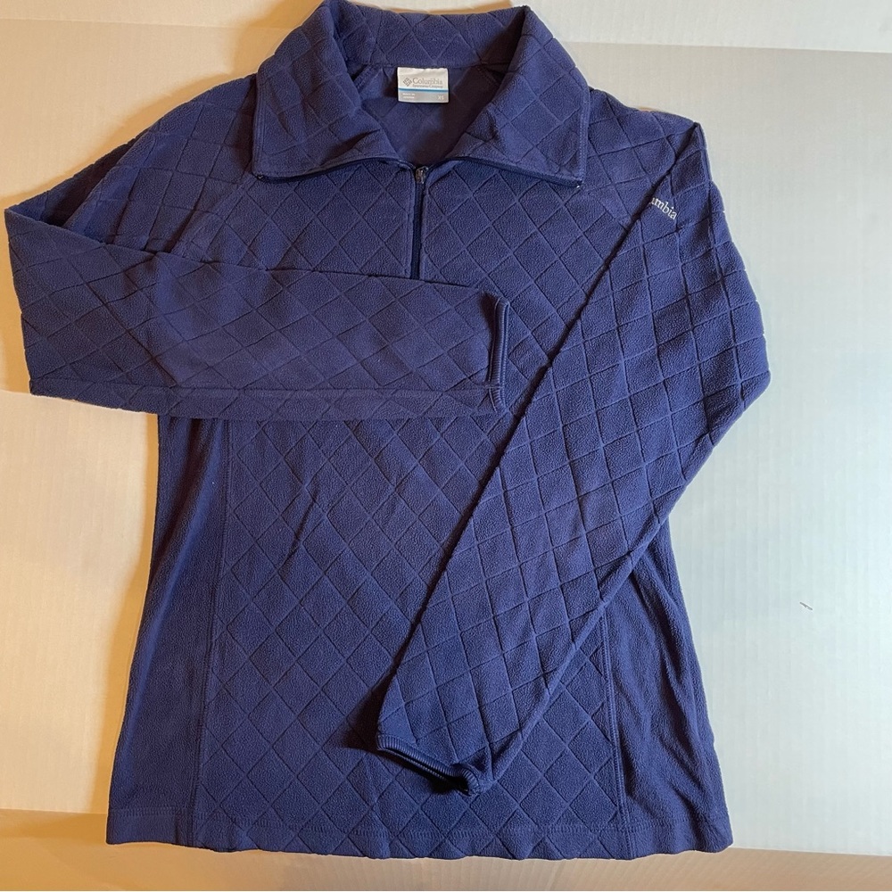 Columbia Quarter Zip Fleece Pullover Sweater Size XS Purple-Blue